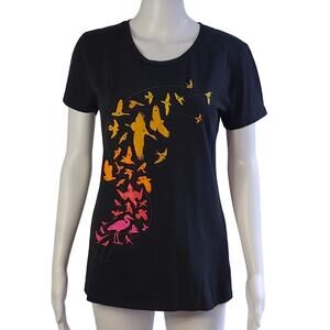 Threadless Birds "Field Study" Girly Cotton Tee Size Large